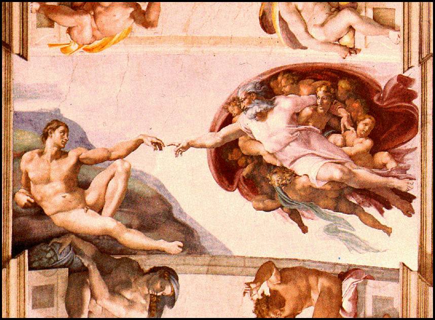 Figura 1: Michelangelo Buonarroti, La creazione di Adamo, Cappella Sistina, Roma.